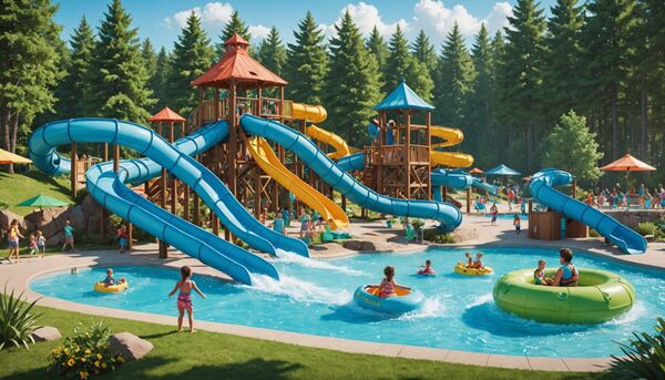 Activités sportives et aquatiques dans les campings parc aquatique avec ciela village